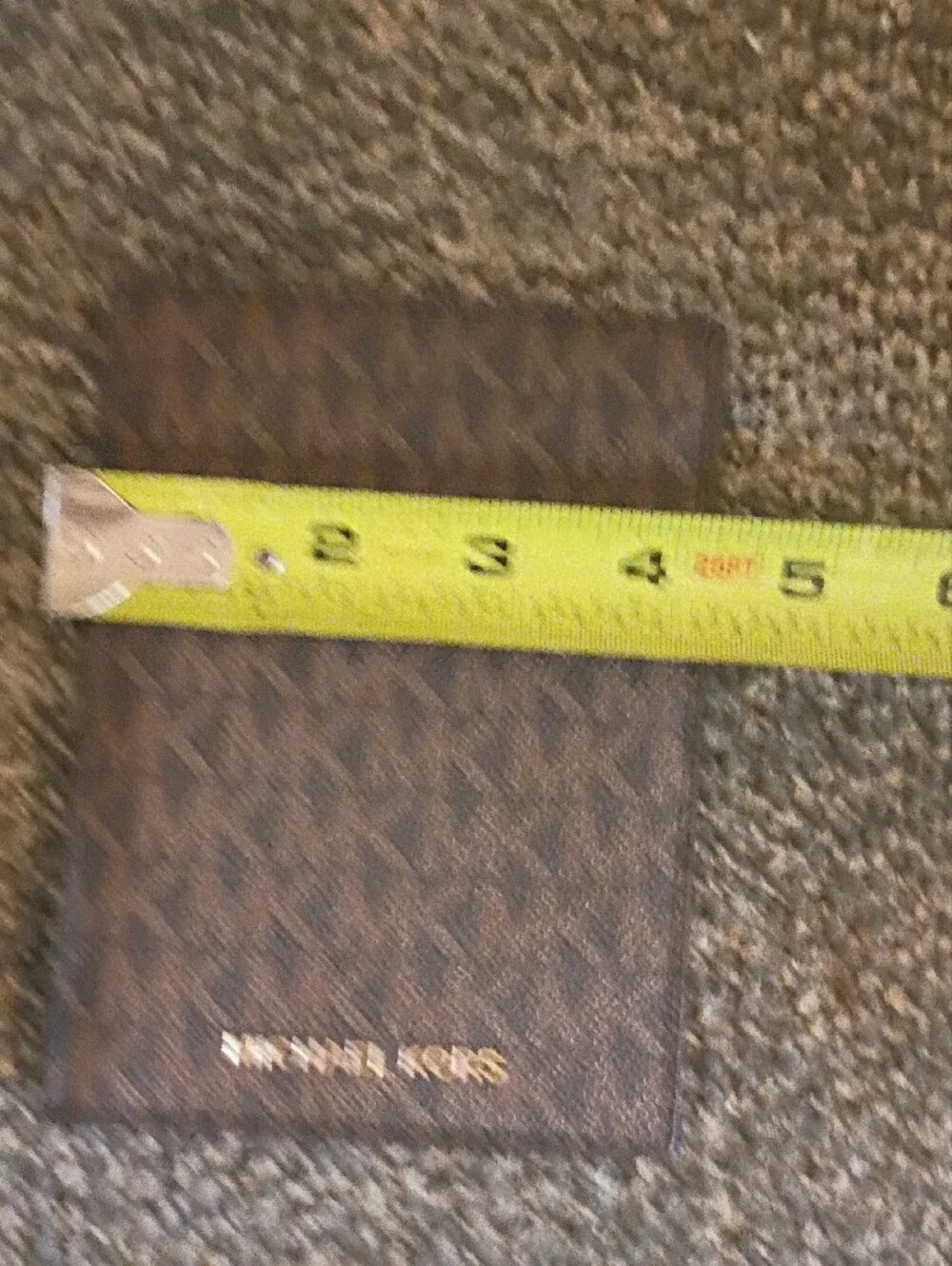 Michael Kors Brown Monogram Passport/Card Holder with Gold Logo
